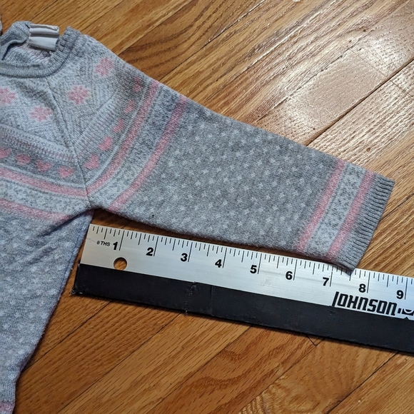 H&M girls sweater long sleeve 12-18 mo grey pink winter warm top kids designer - Picture 8 of 11